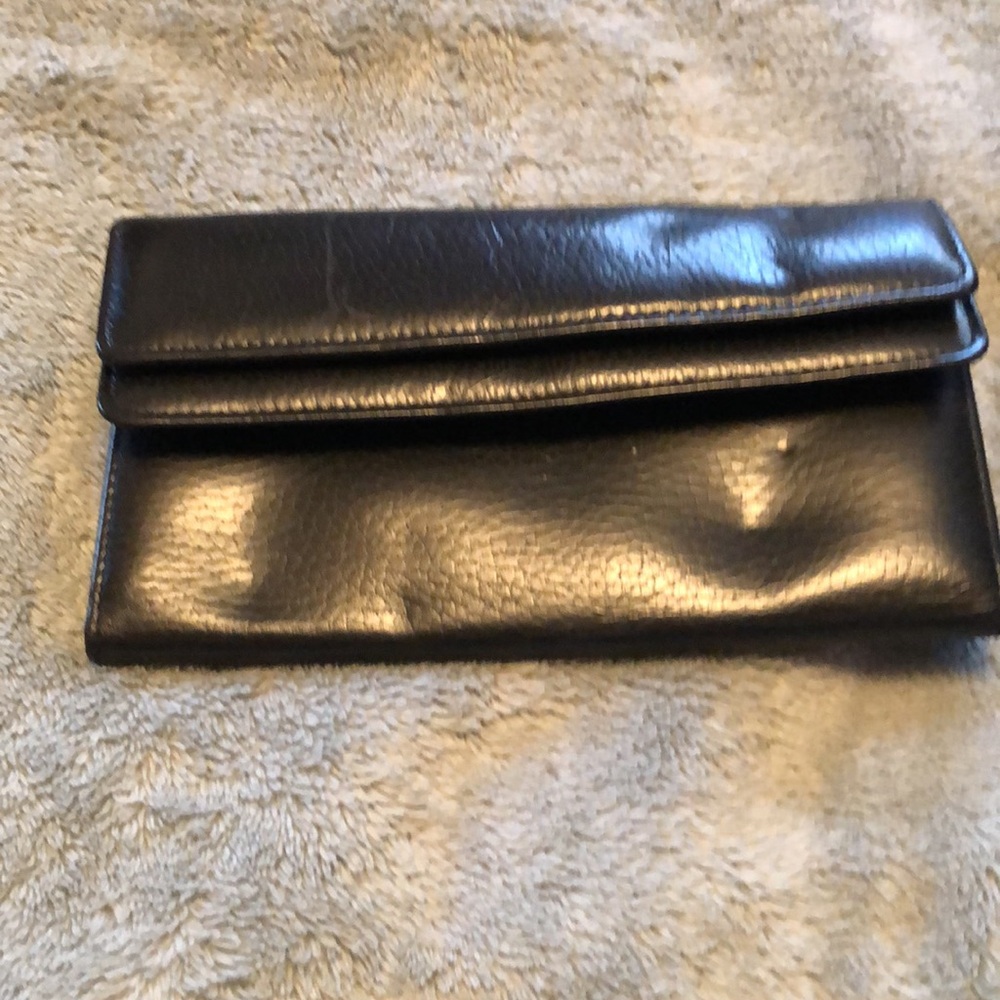 Genuine leather black wallet by Buxom barely used